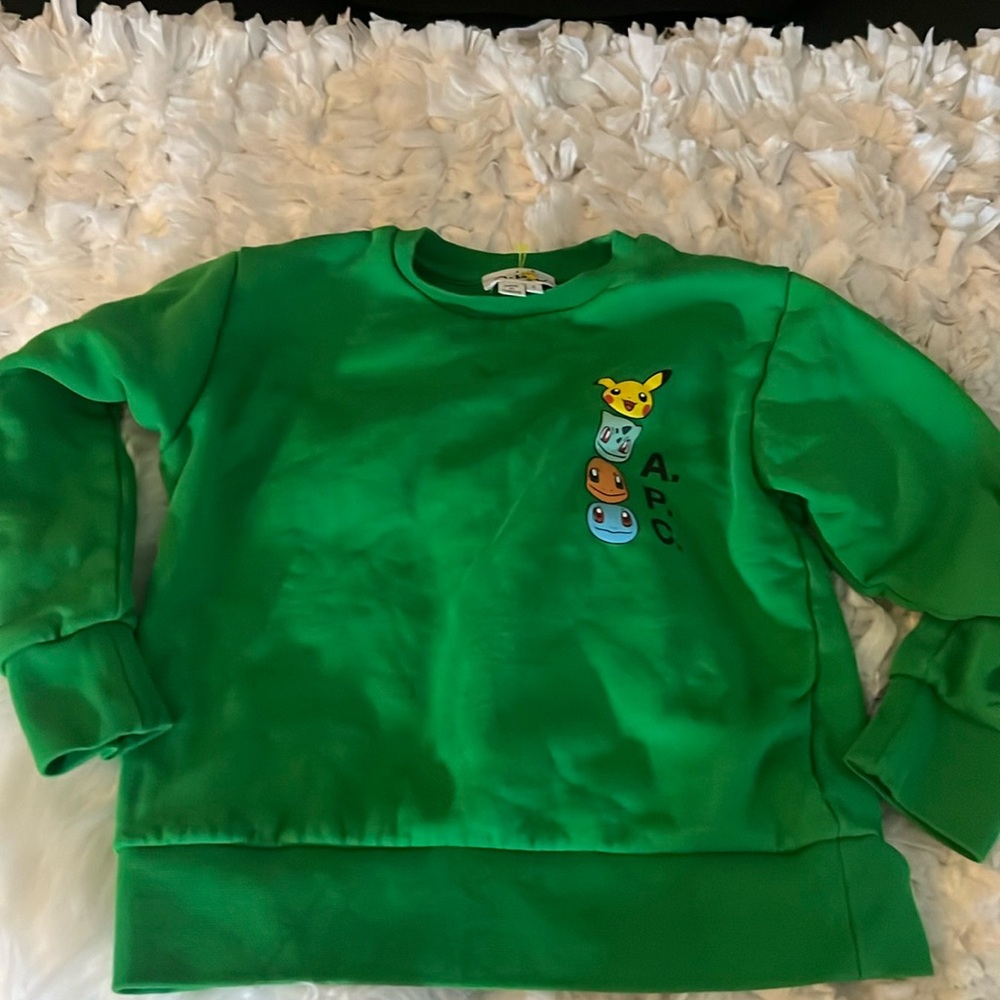 A.P.C. Pokémon Green The Portrait Sweatshirt Kid’s 8 Years Old Crewneck